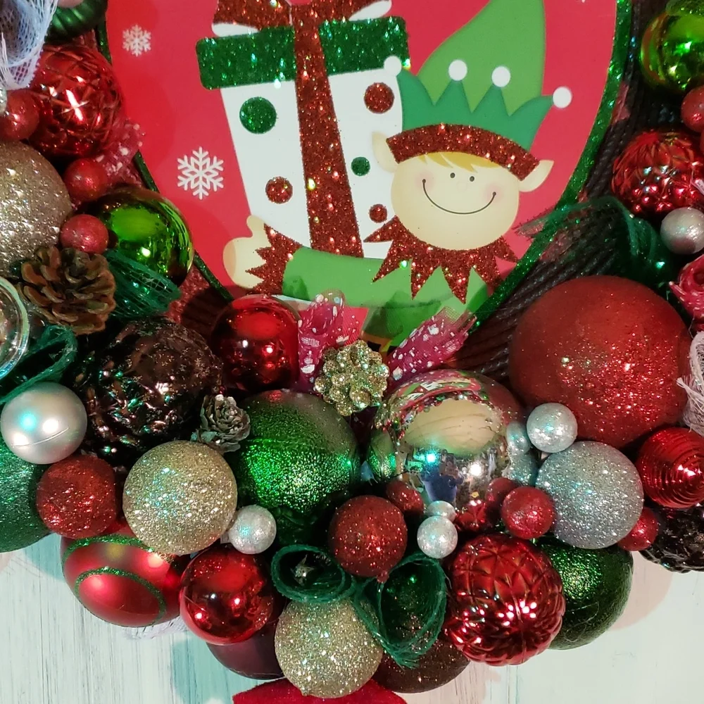 ELF Bauble Christmas Wreath